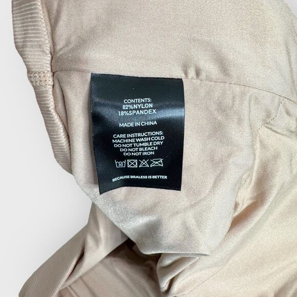 Klassy Network Large V-Neck Crop Top Tan Built-in Bra Halter Loungewear Casual - Picture 4 of 7